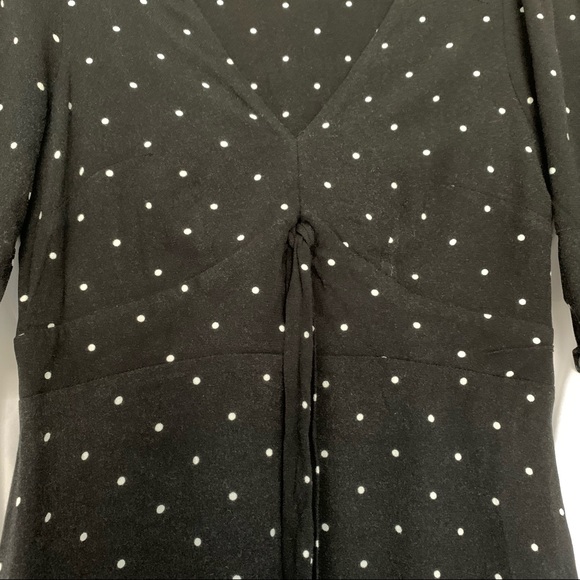 Free People Revolve All Yours Black White Polka Dot Tie-Front Dress - Picture 4 of 6